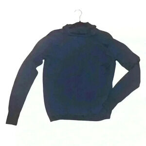 ASPESI Women’s Tight Knit Long Sleeved Turtleneck Sweater Blue/Gray Size 46